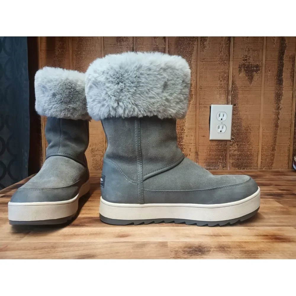 Koolaburra by UGG Womens Faux Fur Zip Suede Waterproof‎ Boots Sz W 6